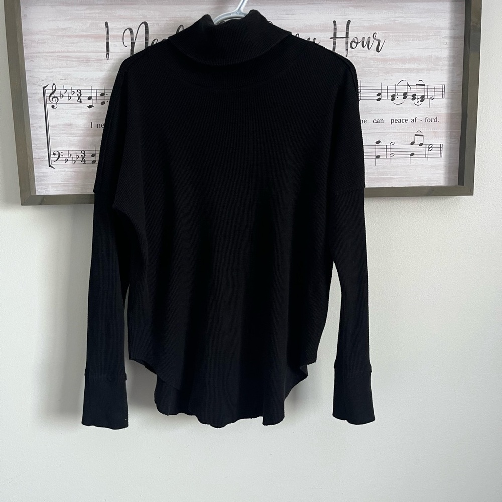 TNA Black Ribbed Turtleneck